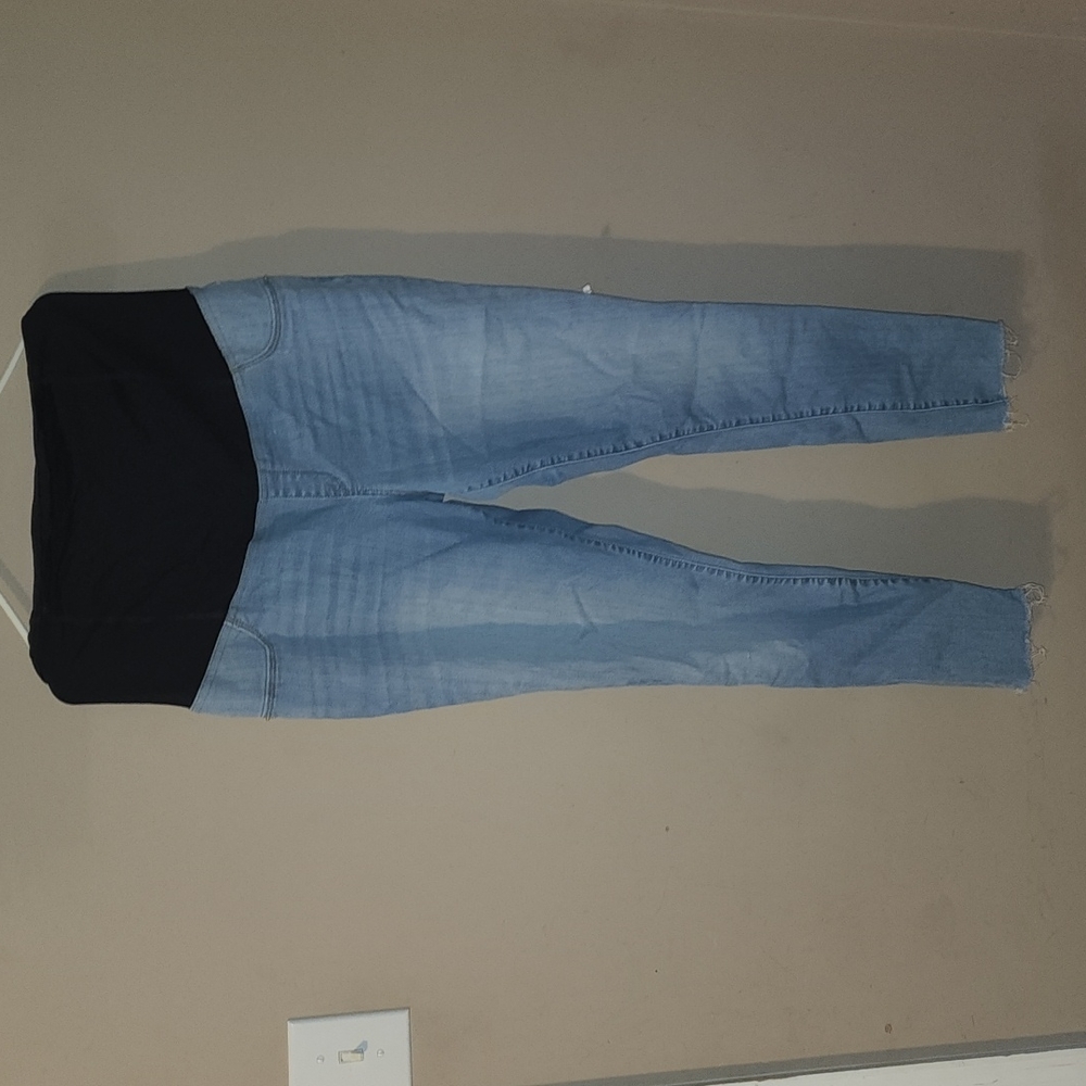 Large maternity jeans/Jeggings with fringed bottoms